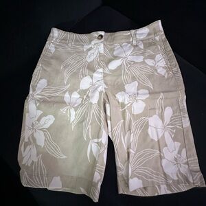 Tommy Bahama Cream and White Striped Shorts